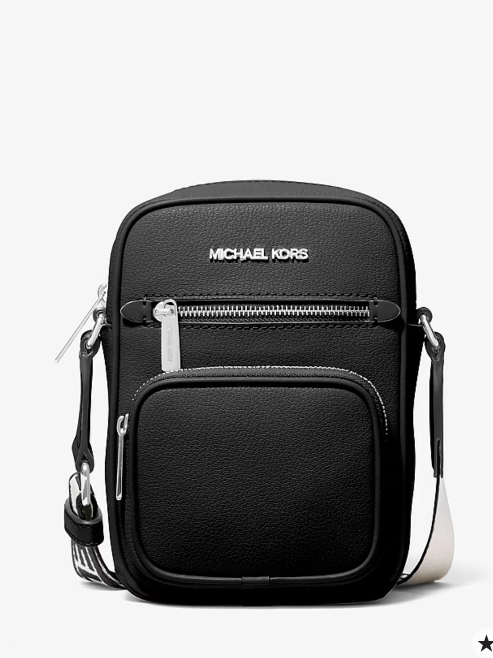 Michael Kors Jet Set Medium Flight Leather Crossbody Messenger Bag
Black 
NWT